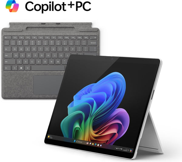 Ordinateur portable Microsoft Surface Pro 11 Copilot+ + clavier Surface Pro - Snapdragon X Plus/16 Go RAM/512 Go SSD - QWERTY - 13 pouces - Platinum