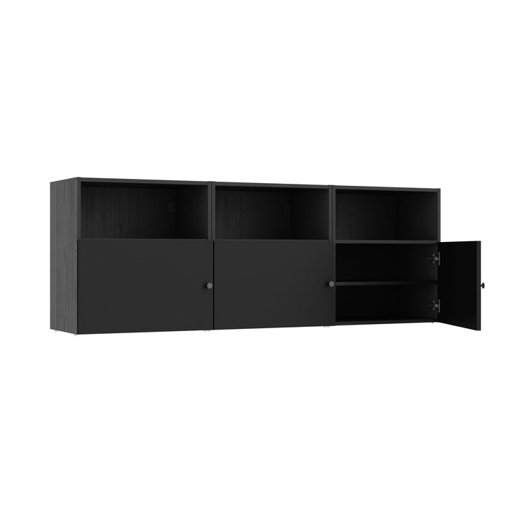 Meuble TV SPACEO Evo'M, noir H.64 x l.120 x P.38 cm